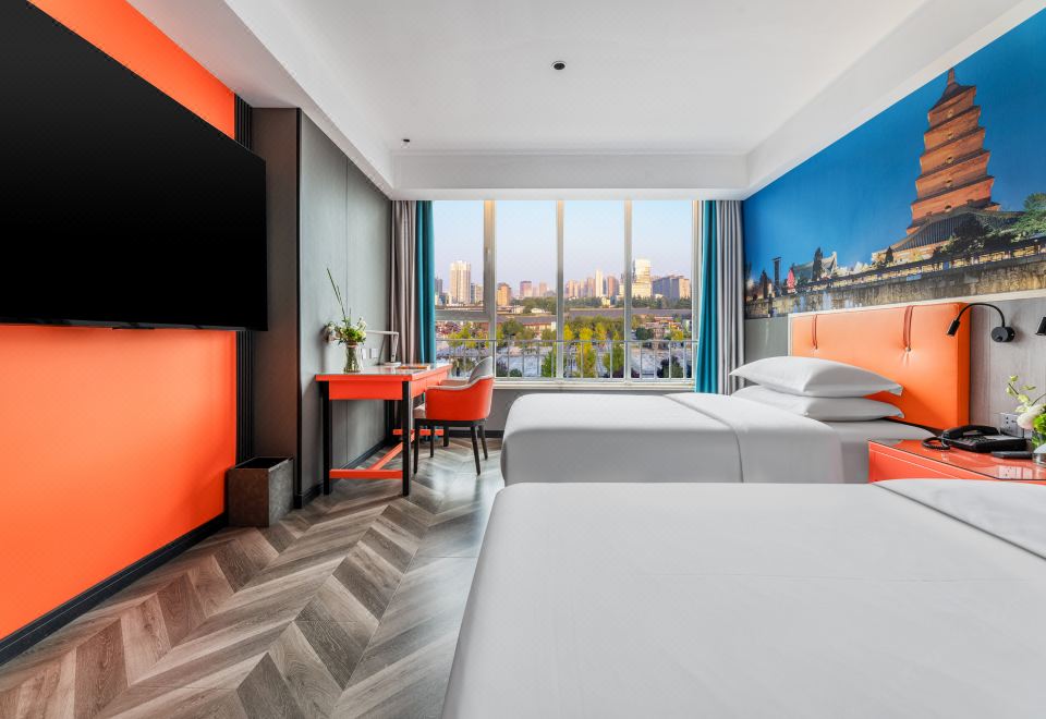 新禧双床房+75寸液晶可投屏电视+智能客控