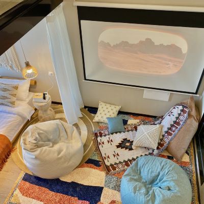 暖陽高空雲景複式三床套房（極米4K+巨幕投影） GS高空設計師自助飯店（成都人民北路店）優惠