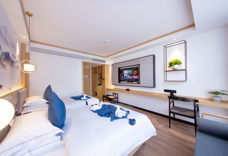 雅致双床房 |智能轻奢+全景落地窗