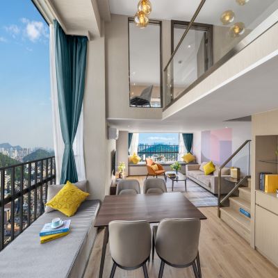 豪華雙臥室複式套房-高層夜景「超大客廳」廚房|洗衣機|冰箱 瑞濤服務式公寓（佛山順德清暉園店）優惠