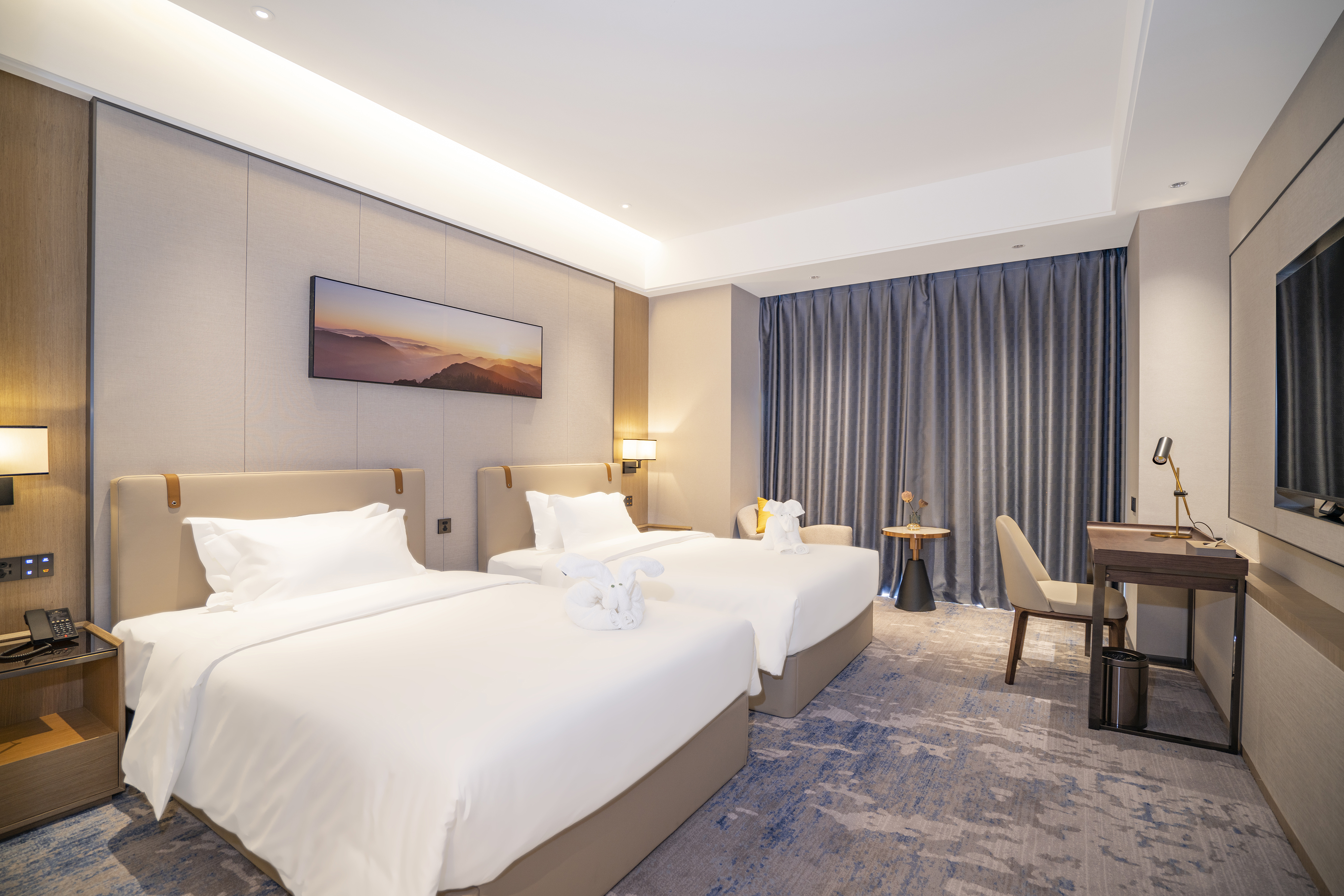 豪华双床房【零压记忆床垫+舒适羽绒被+乾湿分离】