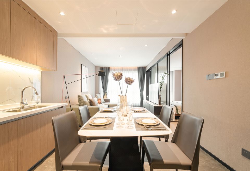 雅致一居室（廚房設備+冰箱+洗烘一體機）