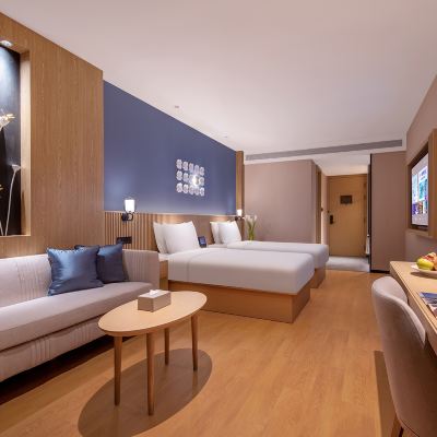 高級雙床房（小冰箱+65寸投屏電視+寬敞會客） 桔子水晶北京麗澤商務區天壇醫院飯店優惠