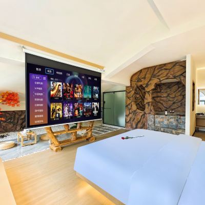 聽禪私湯行政套房（智能客控+乳膠床墊+私湯+浴袍+愛奇藝VIP會員隨便看） 品美居溫泉影院飯店（都江堰景區南橋店）優惠