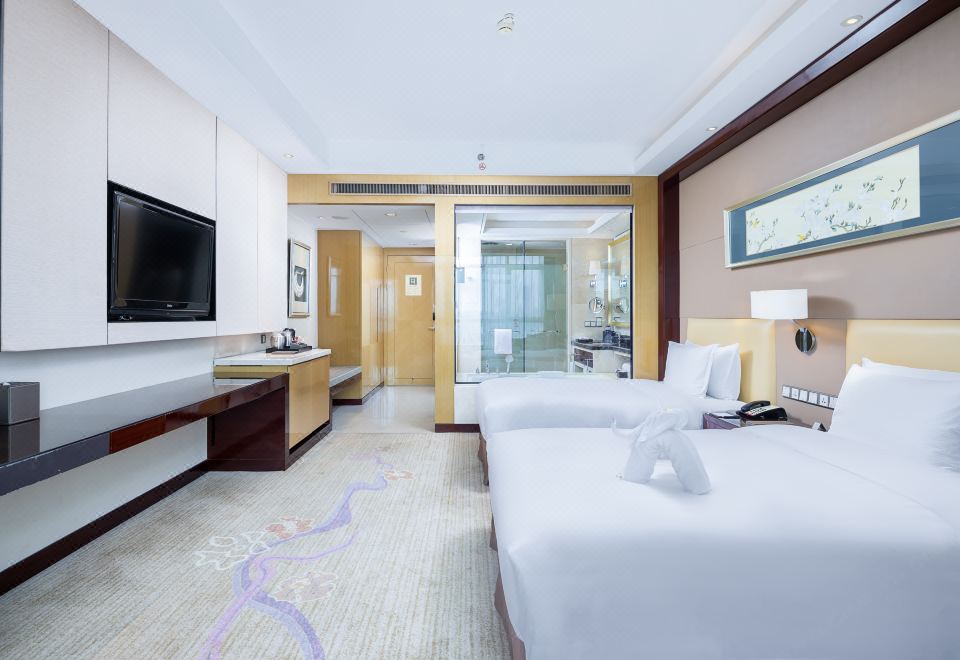 豪华双床房-（杜拉维特衞浴+金可儿床垫+超大豪华浴缸）