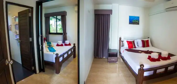 ห้องพักได้ 4 คนพร้อมลาน