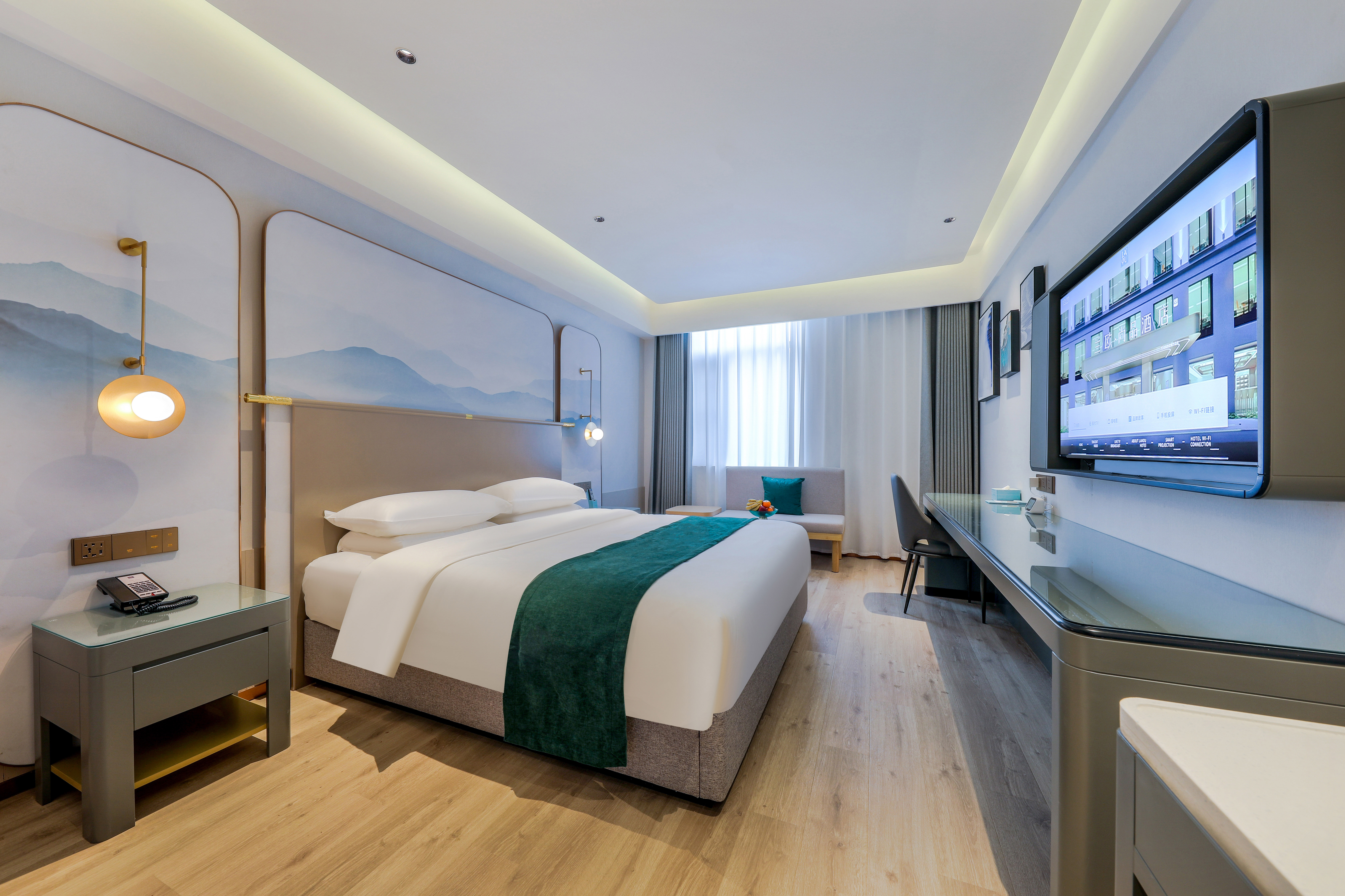 山水自然大床房（全屋智能+乳胶床垫+冰箱）