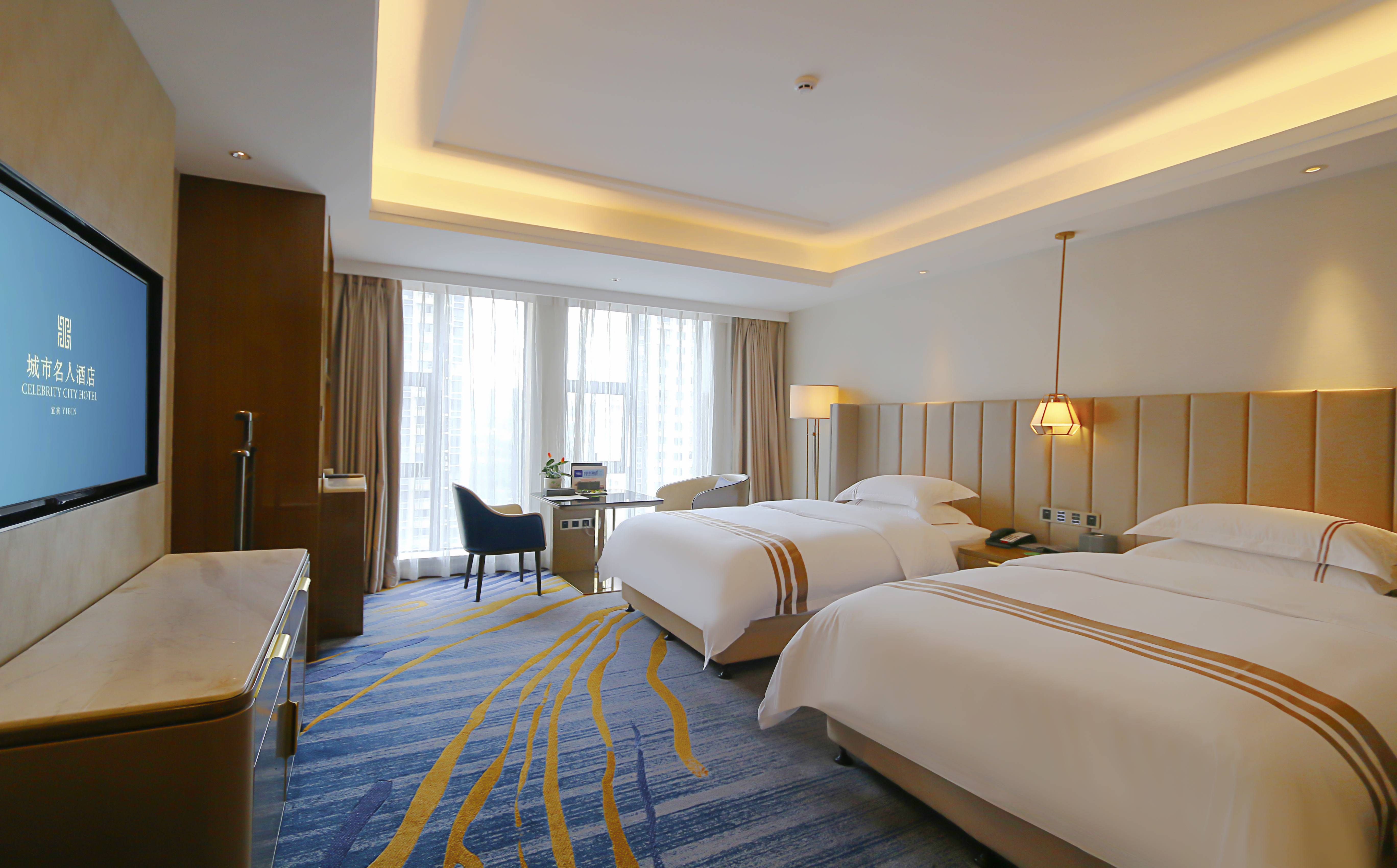 豪华城景双床房