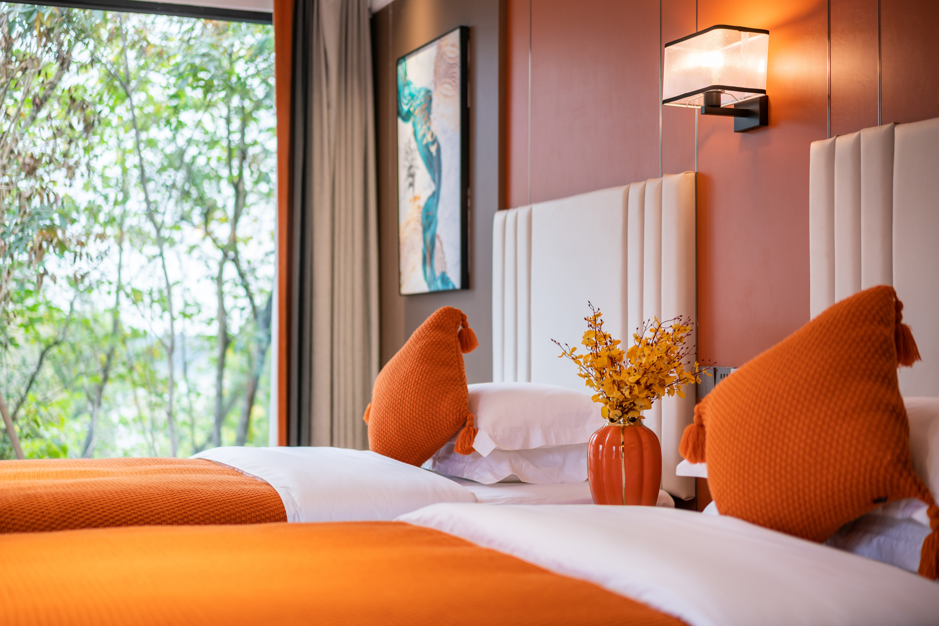 梦蝶 ·影音双床房（空调-网红打卡-山野景观--棋牌娱乐）