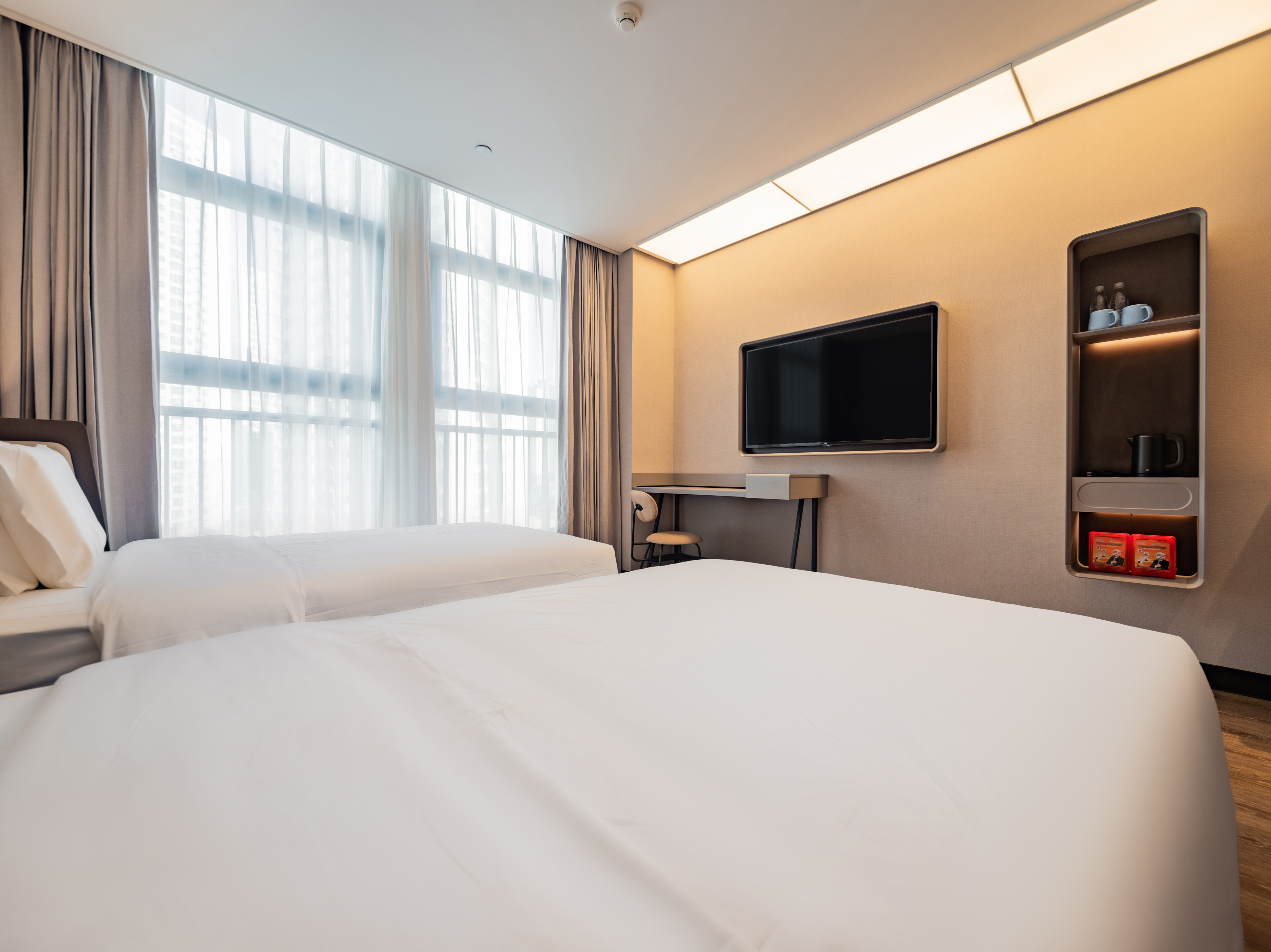 双床房【55寸投屏电视+独立空调+记忆枕+金可儿床垫】