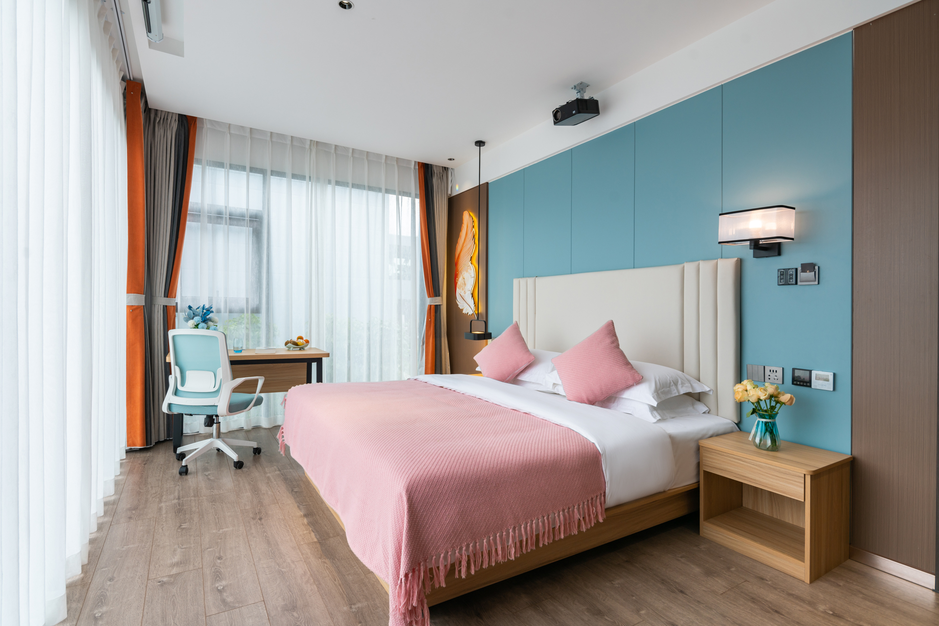 玉蝶·唯美大床房（空调-网红打卡-山野景观--棋牌娱乐）