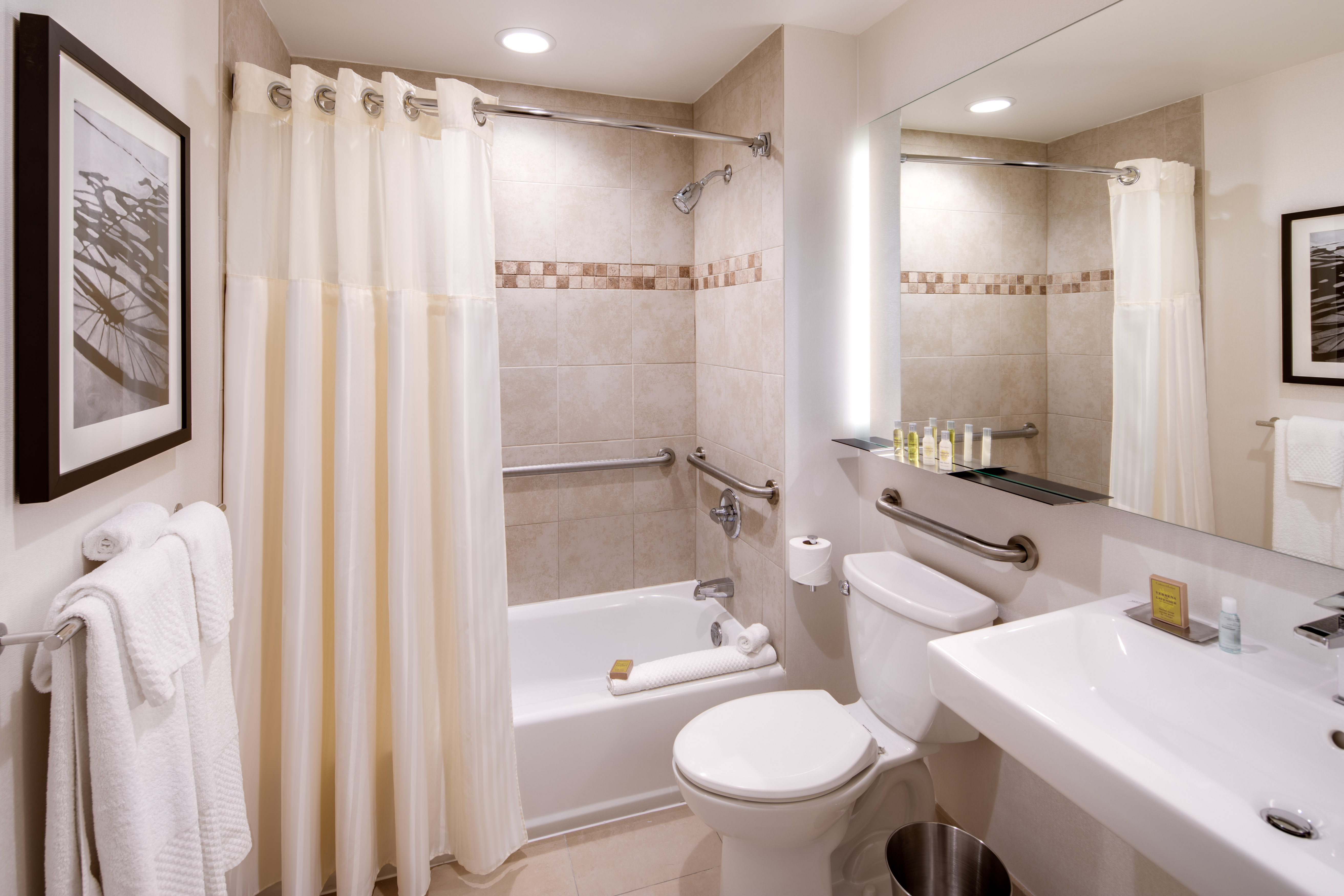 行动无障碍精致特大床套房带梳化床（带浴缸）