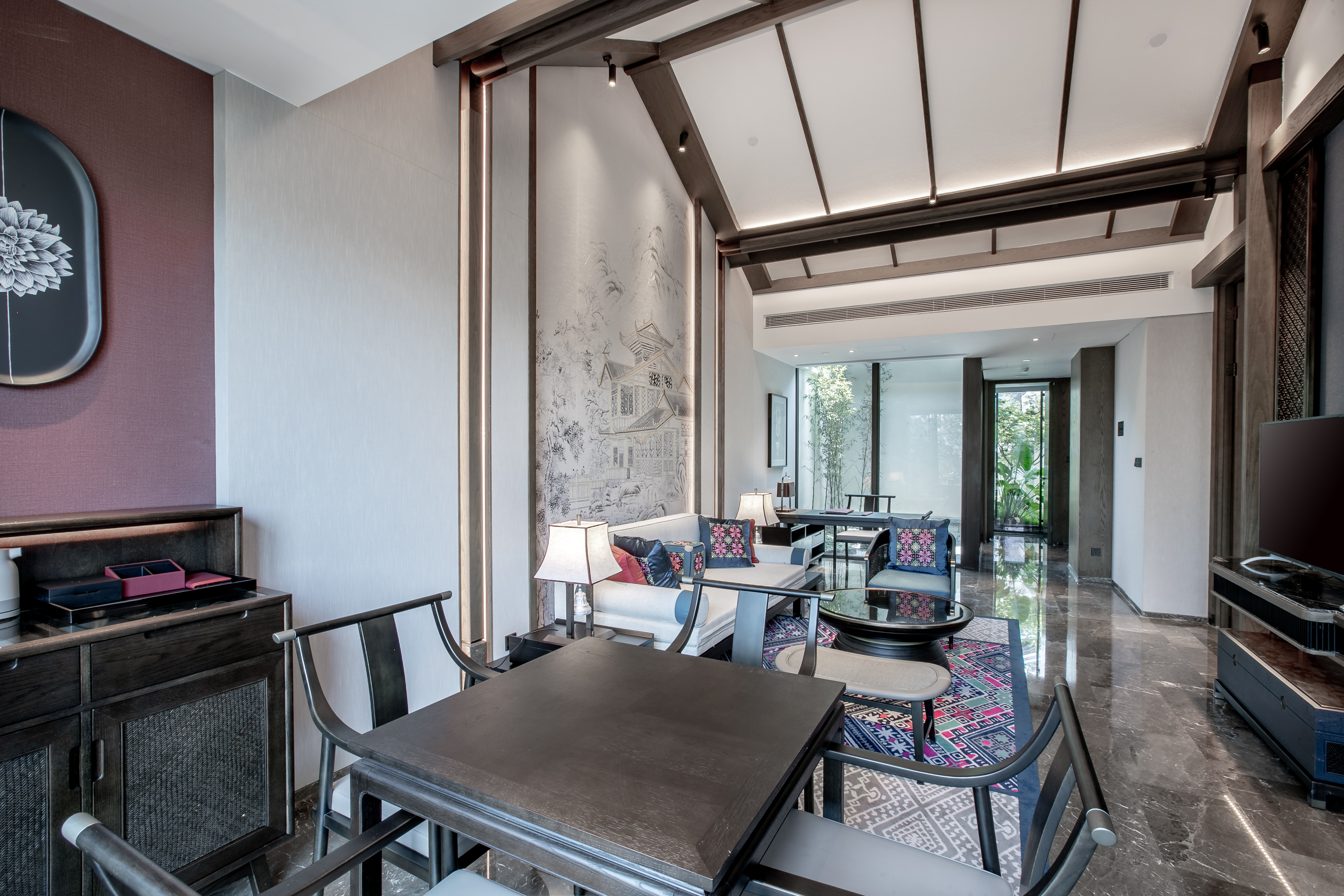 湖景庭院露台双床单卧别墅