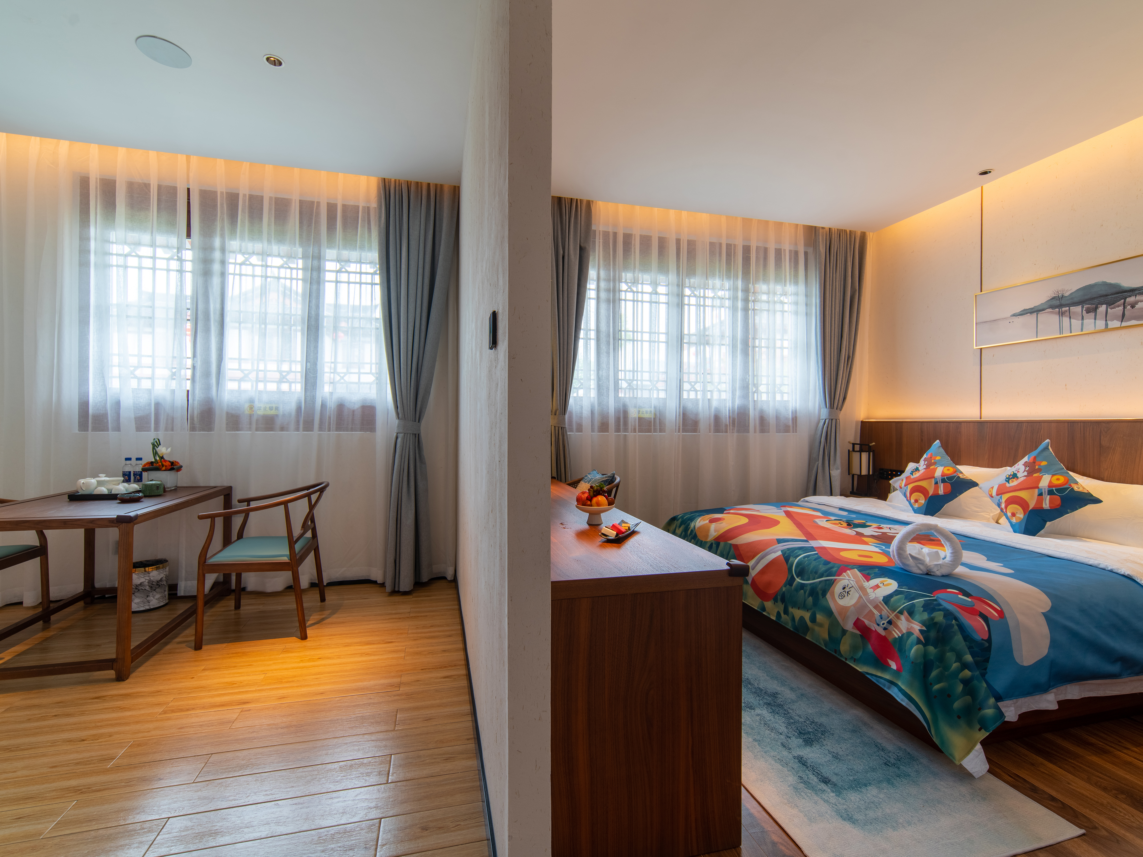 亲子主题私汤三床套房（私人温泉泡池）