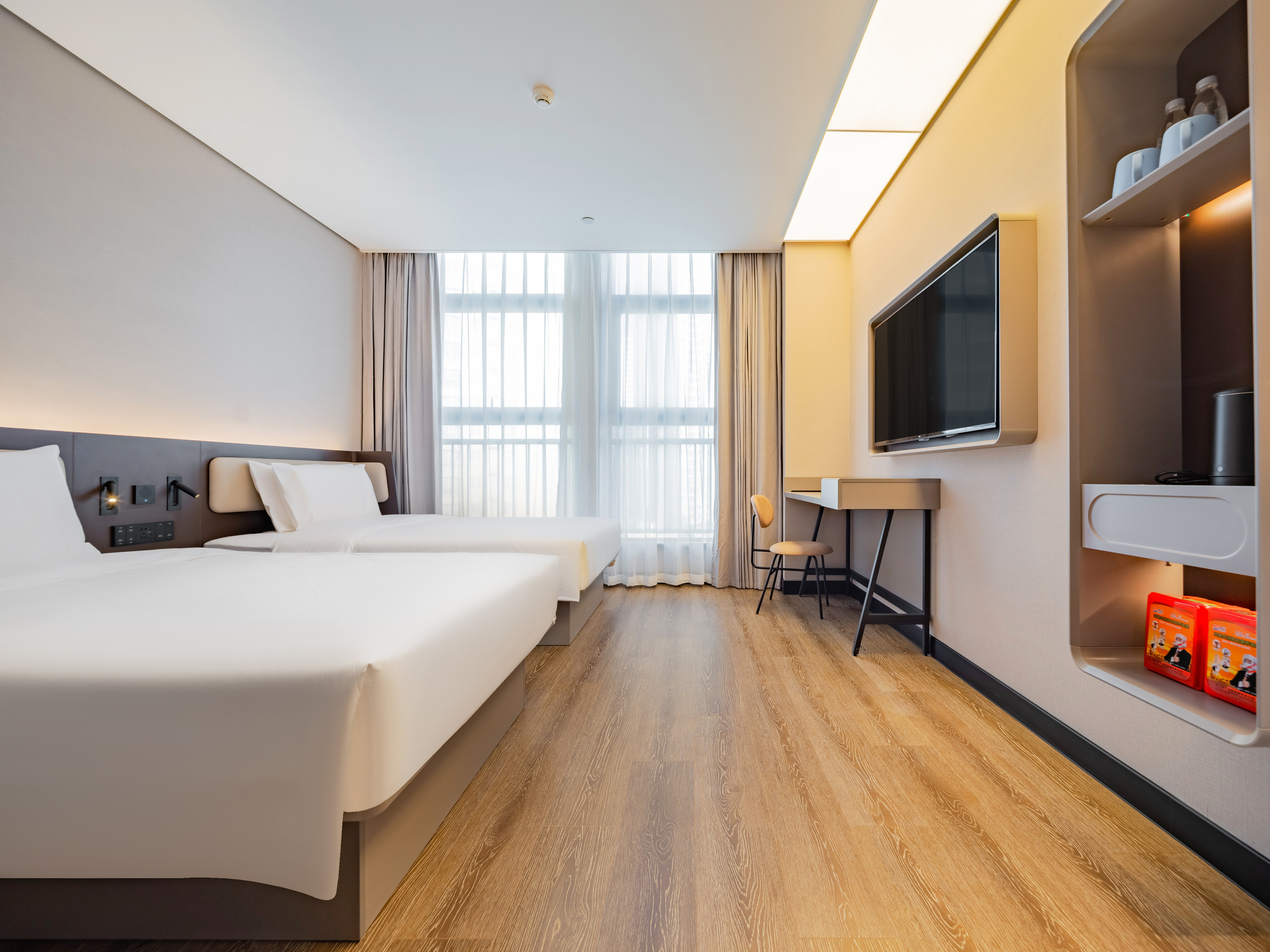 双床房【55寸投屏电视+独立空调+记忆枕+金可儿床垫】