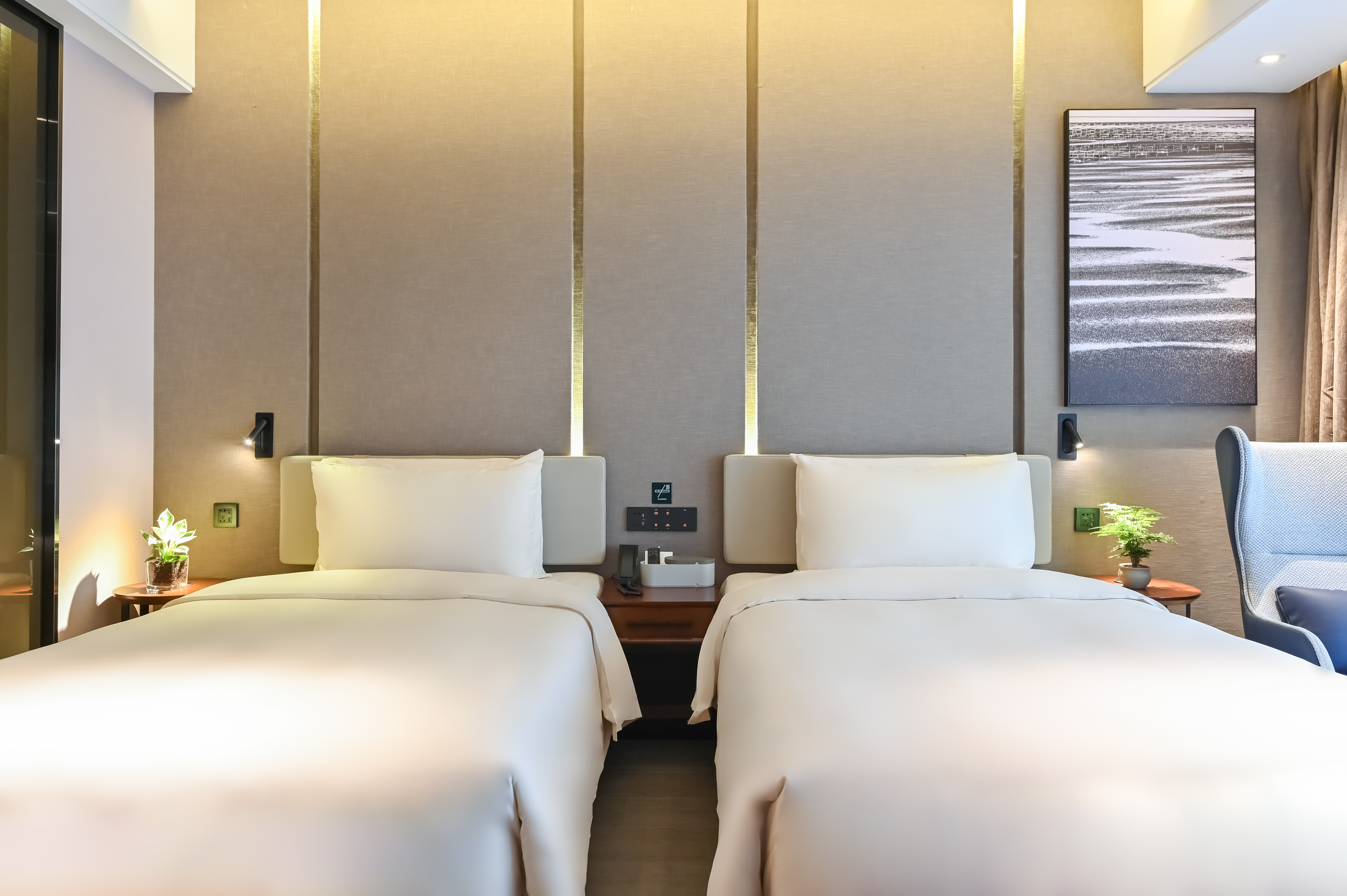 几木双床房（普兰特床垫+裸棉床品+深睡枕PRO+手机投屏+安心浴袍）