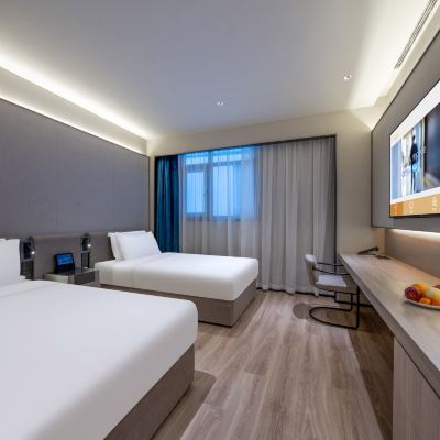 商務雙床房（智能客控+可投屏65寸電視） 桔子水晶天津濱江道步行街飯店優惠