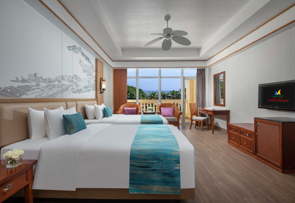 阳台观景双床房（远瞰半海半景）