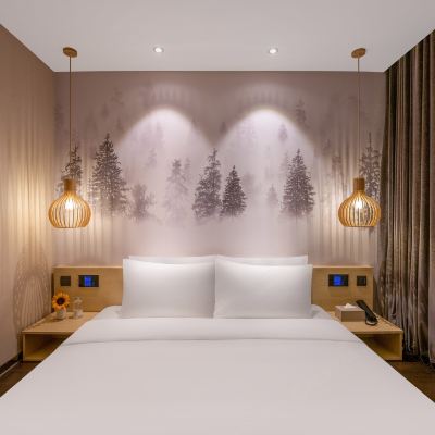 榻榻米大床房（小冰箱+65寸一鍵投屏電視） 桔子水晶天津津灣廣場飯店優惠