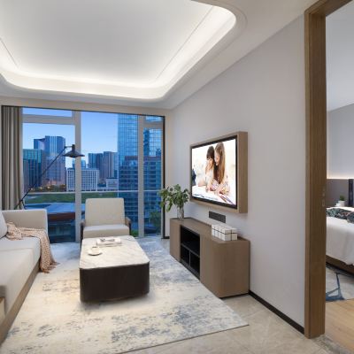 一房豪華套房 ‖全景落地窗+絲漣床墊『窗外好景』 成都盛捷高新服務公寓優惠