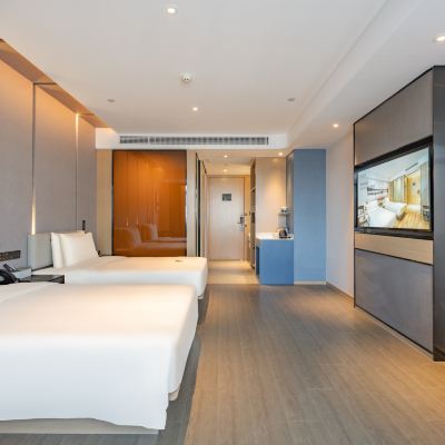 高級雙床房（小冰箱+記憶枕） 崑山長江北路寶裕廣場亞朵飯店優惠