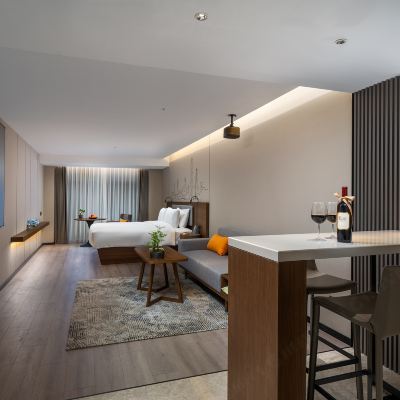 影音大床房（100寸幕布投影儀+戴森吹風機+智能客控+私享Coffee機+冰箱+智能潔具） 深圳福田CBD逸扉酒店優惠