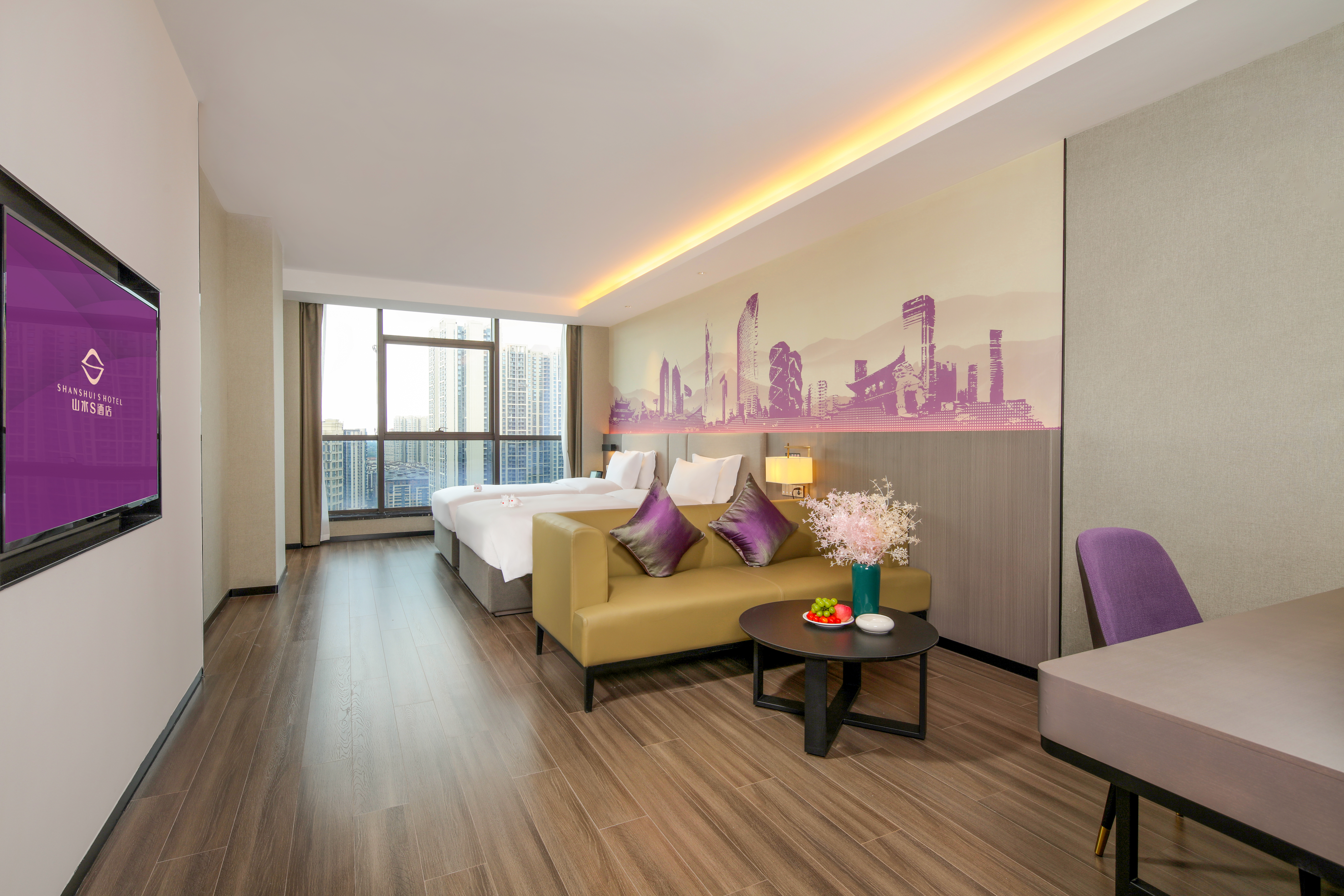 阳光双床房（高空景观+智能客控+全自动洗衣机）