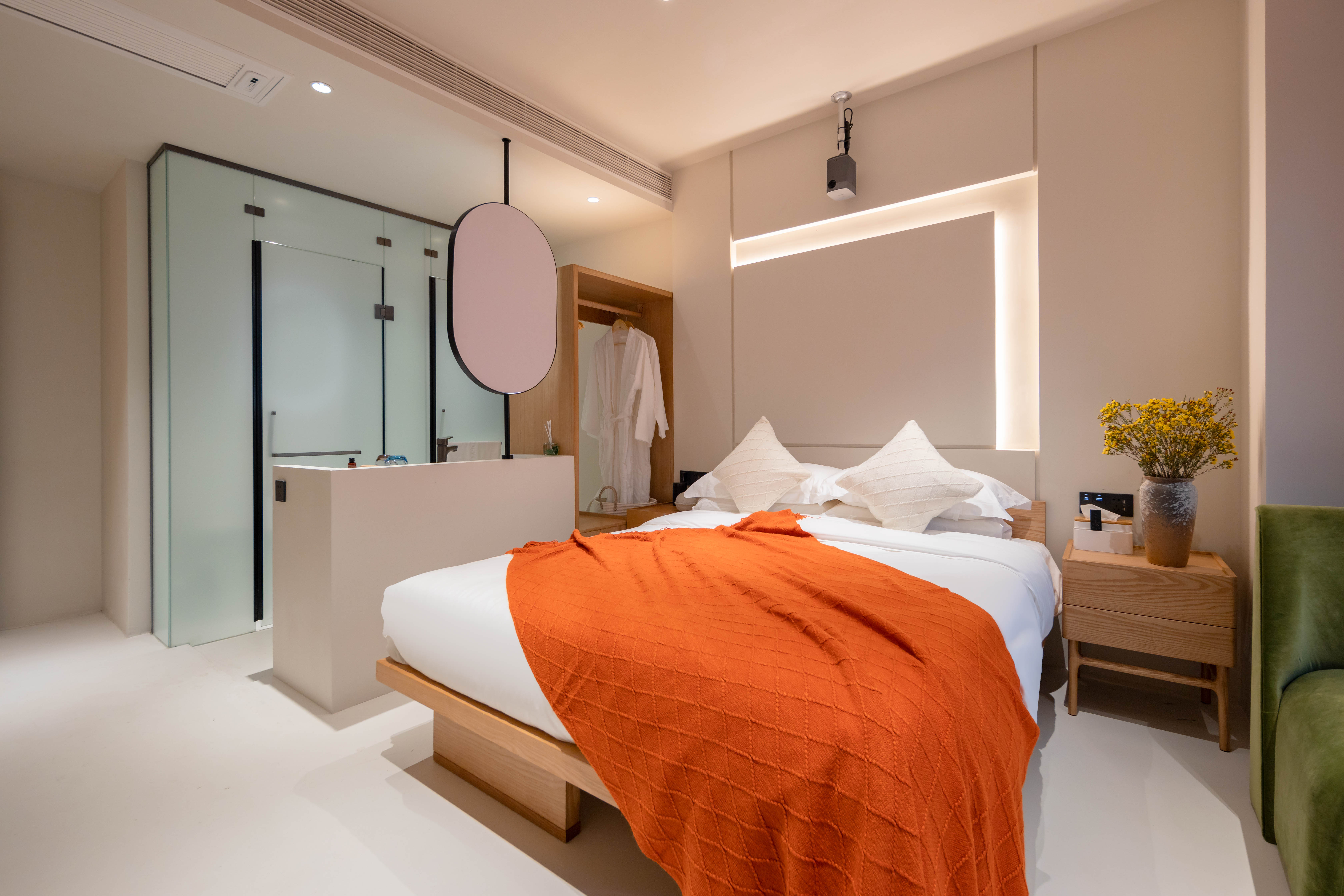 如栖·露台大床房+巨幕投影+休憩茶桌+全屋智能客控