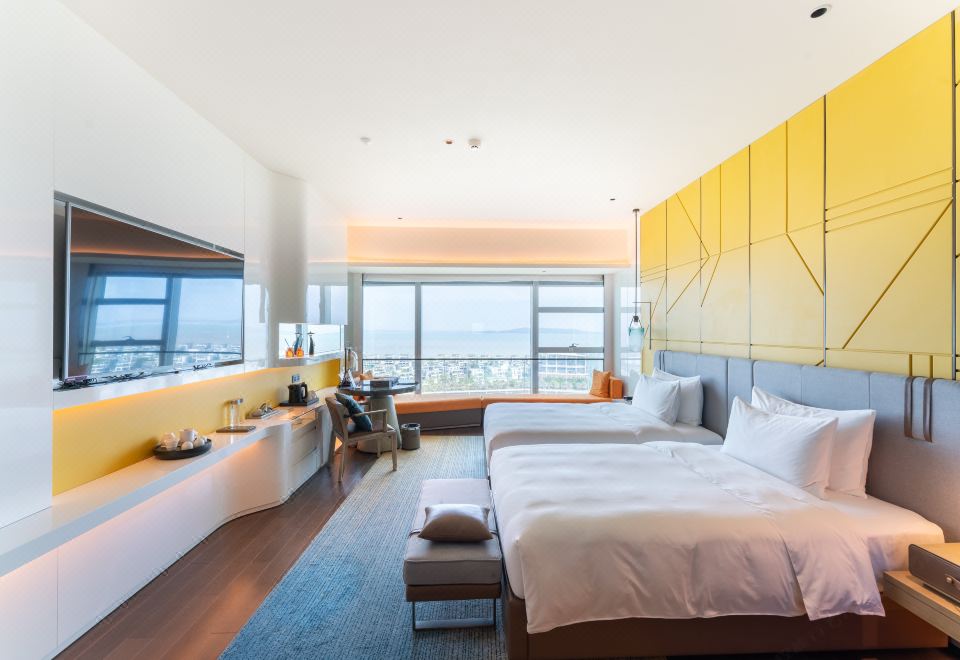 豪華海景雙床房（180度全落地窗看海景日出）