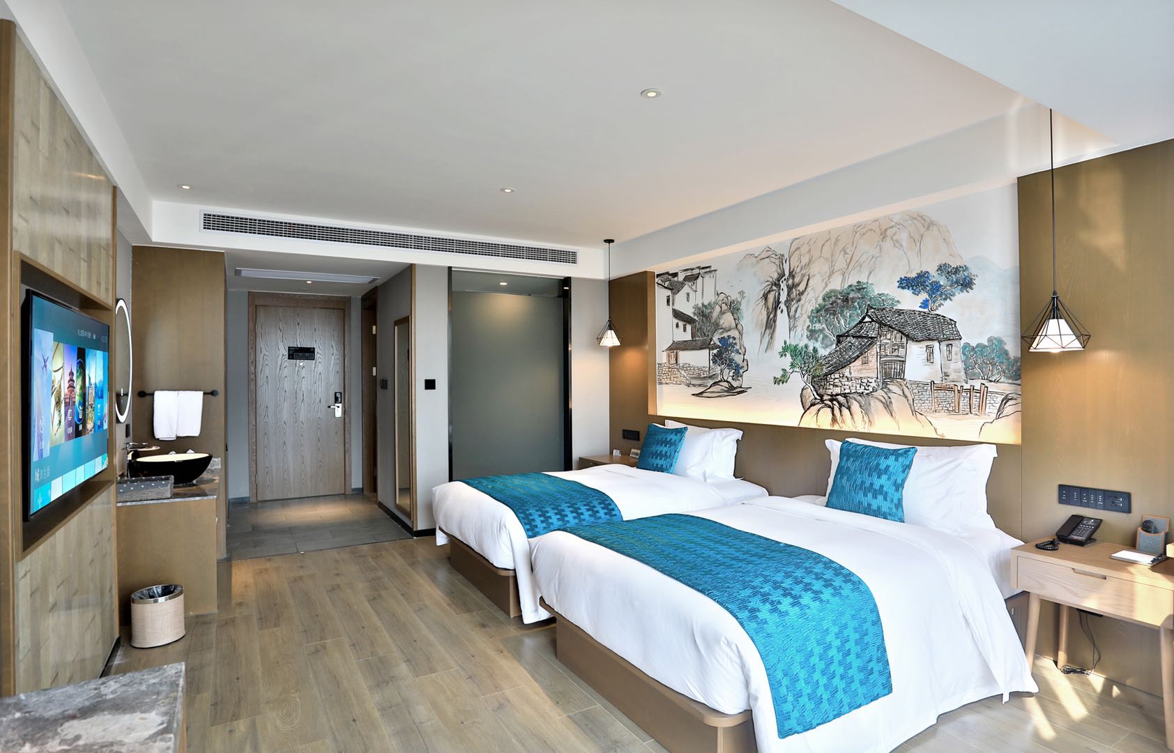 MEHOOD LESTIE Hotel (Hangzhou Xixi Wetland Science and Technology City)丽致双床房