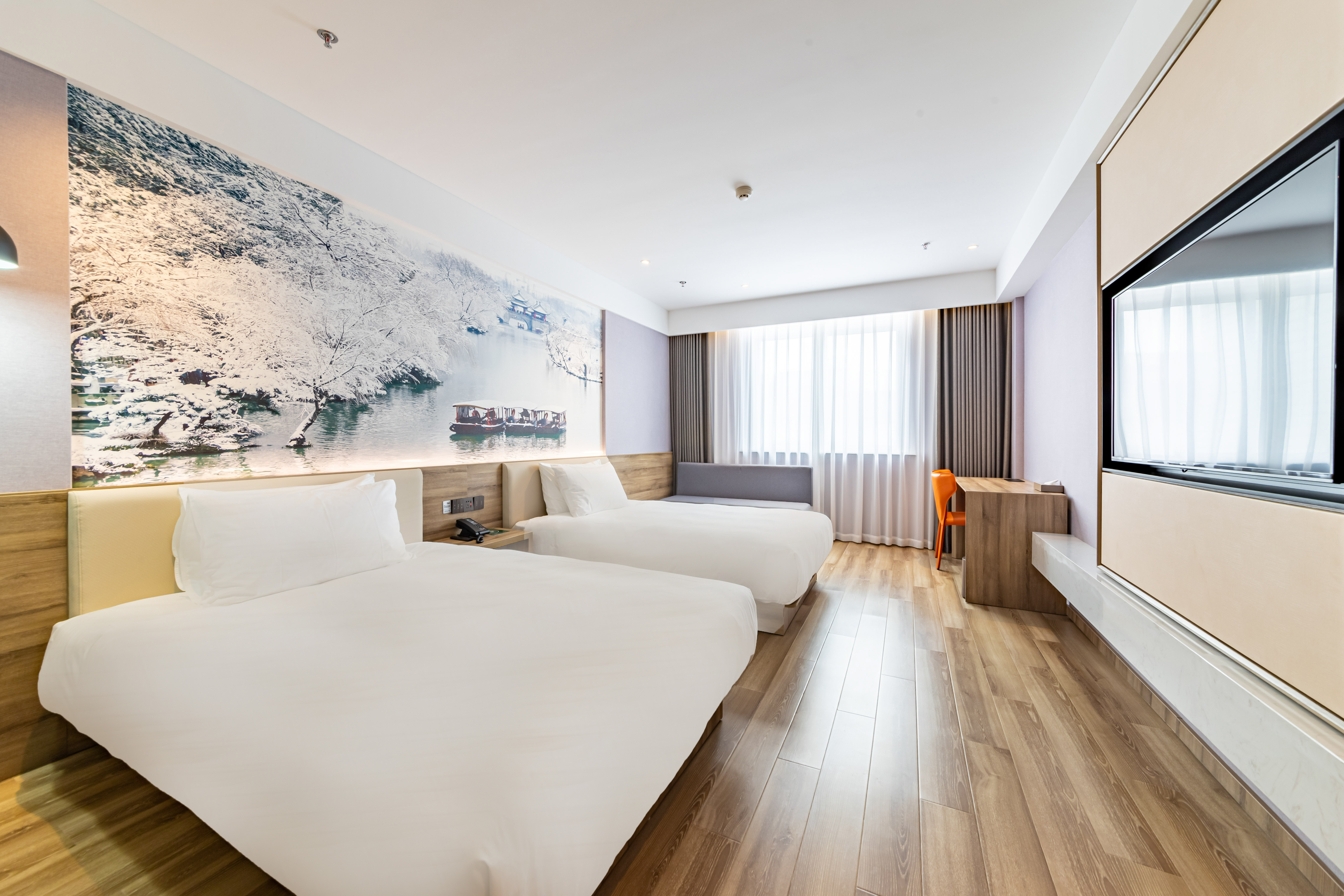 高级双床房（智能马桶＋电视投屏＋梦百合床垫）