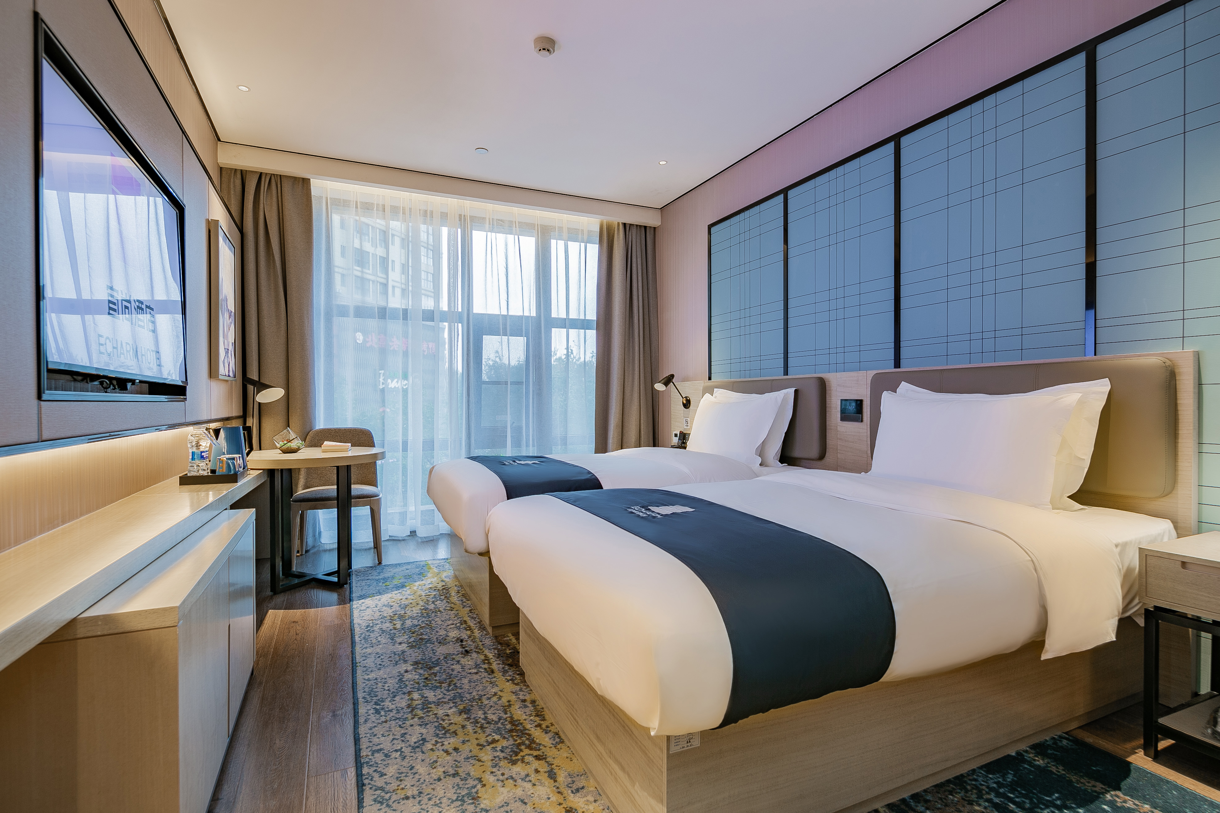 ECHARM 丨 高级双床房 （全屋智控+幽梦好眠）