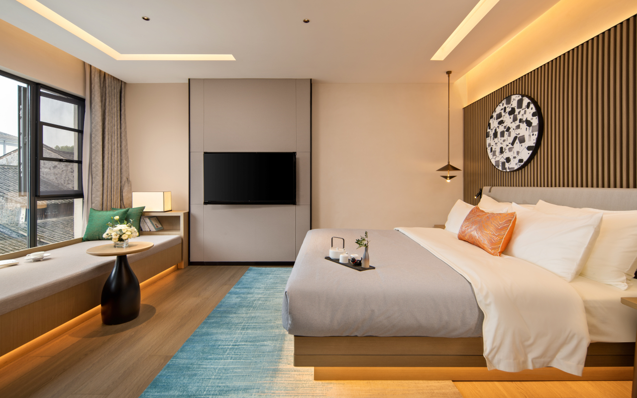 水乡月色·河景大床房（江南美景+沙发飘窗）