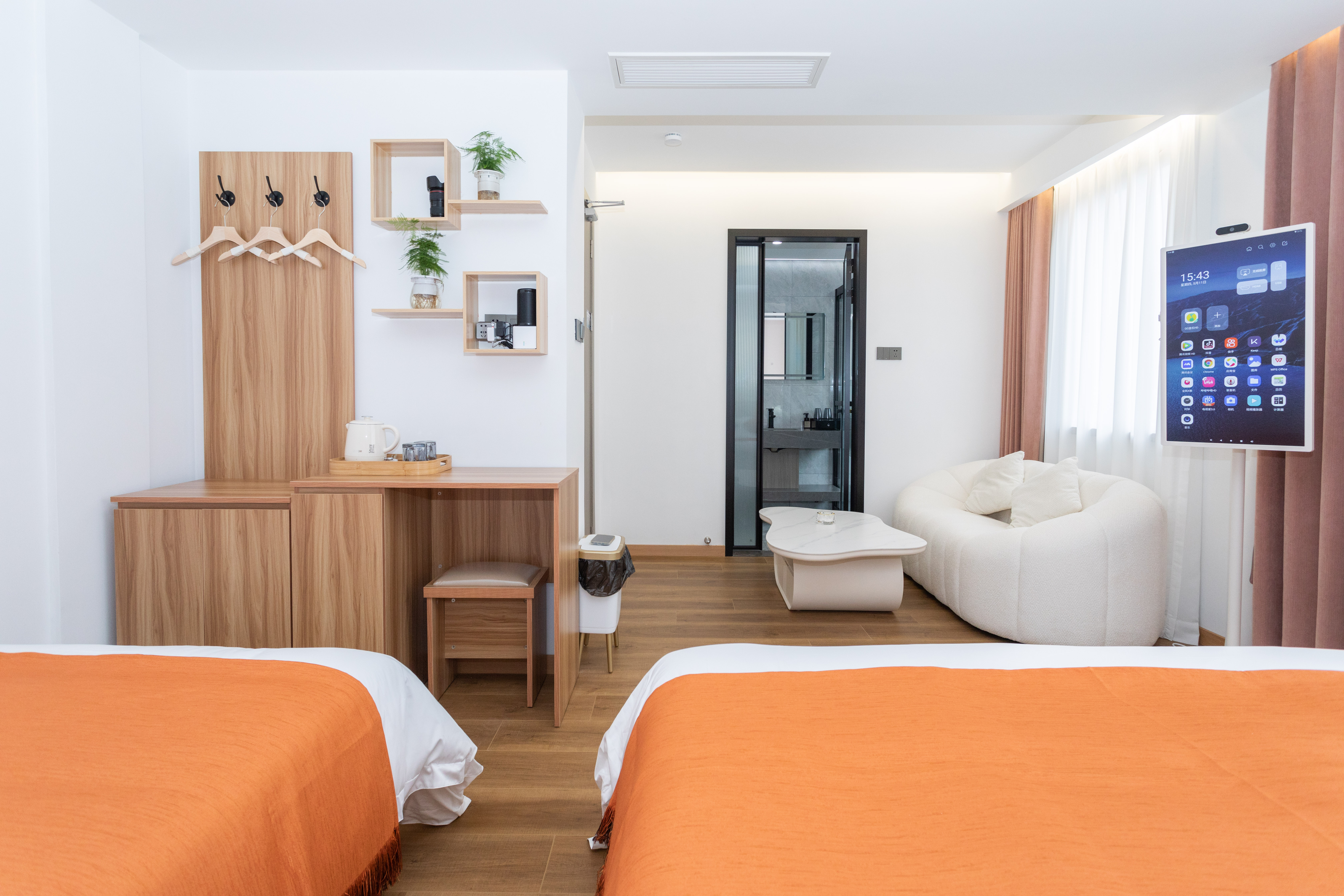 听风·温馨童趣亲子房『智能马桶+乳胶床垫+移动电视』