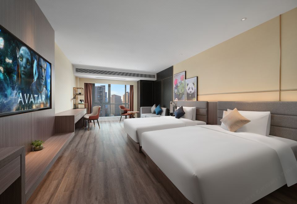 观景双床房（65寸可投屏+小冰箱＋加热毛巾杆）