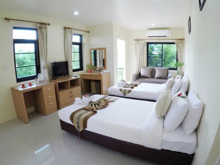 ห้องเตียงแฝดพร้อมลานระเบียง