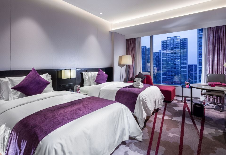 豪华城市景观行政双床房