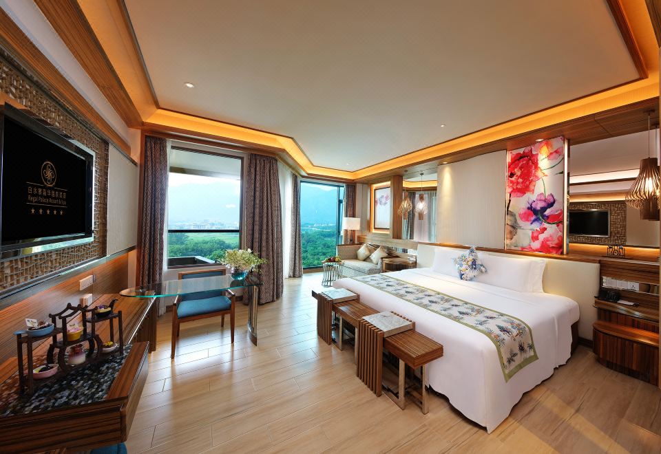 至尊温泉大床房-私家泡池-认证温泉水入房-景观阳台-独立浴缸