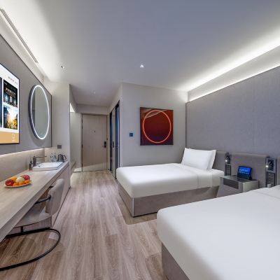 雙床房（智能客控+可投屏65寸電視） 桔子水晶天津濱江道步行街飯店優惠