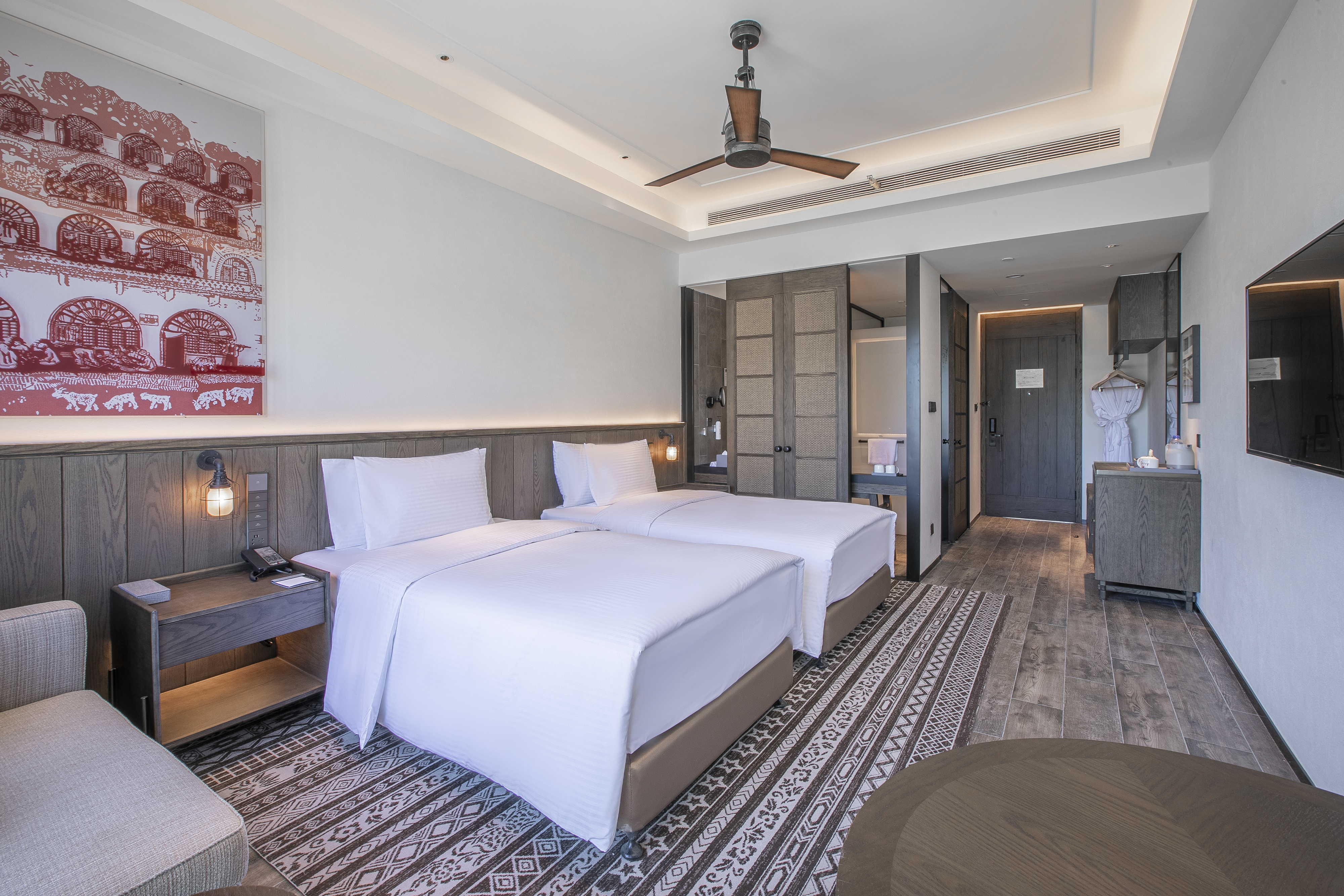 陕北风情湖景双床房