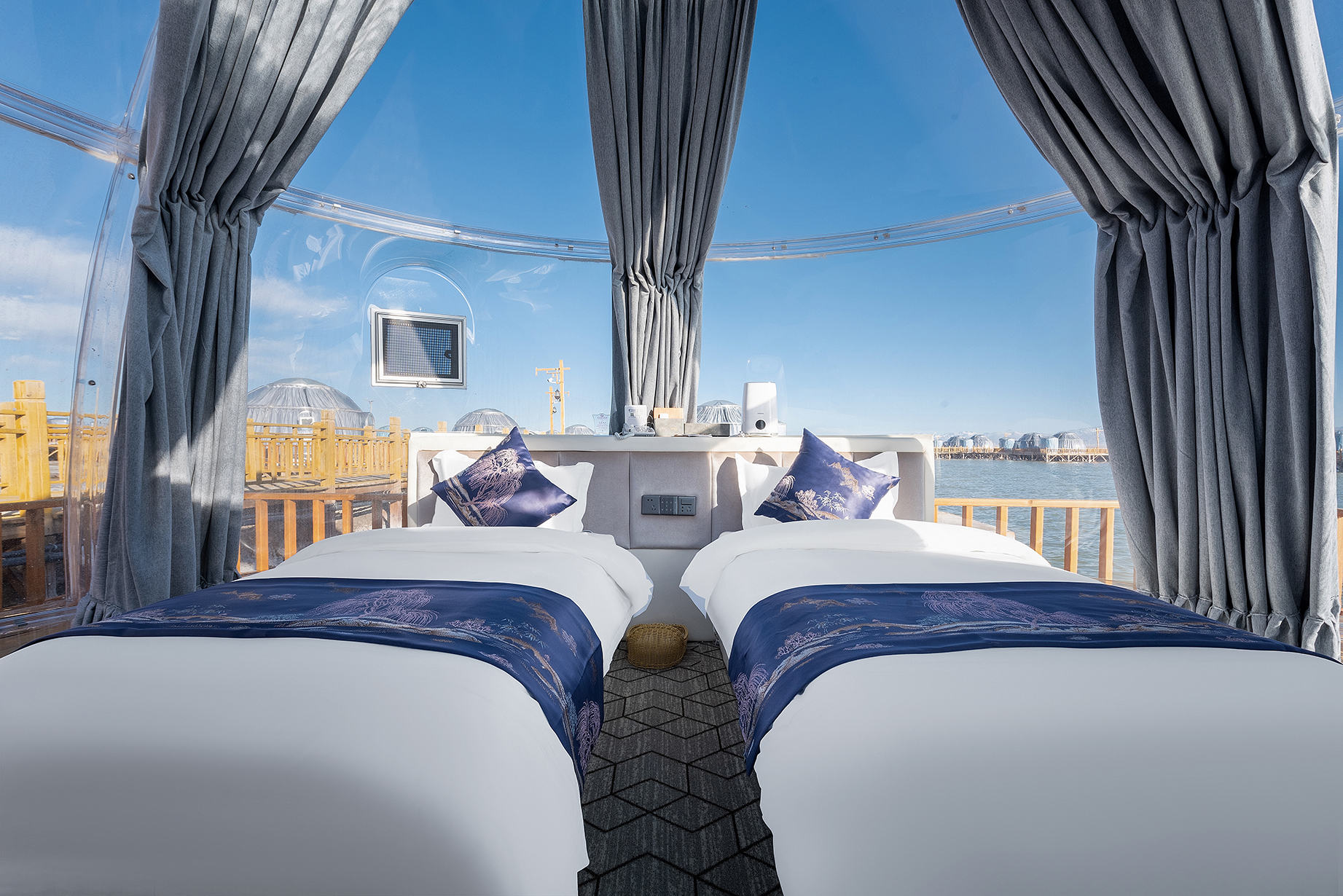 星河枕梦|泡泡屋双床房-透明星空顶+观景望远镜