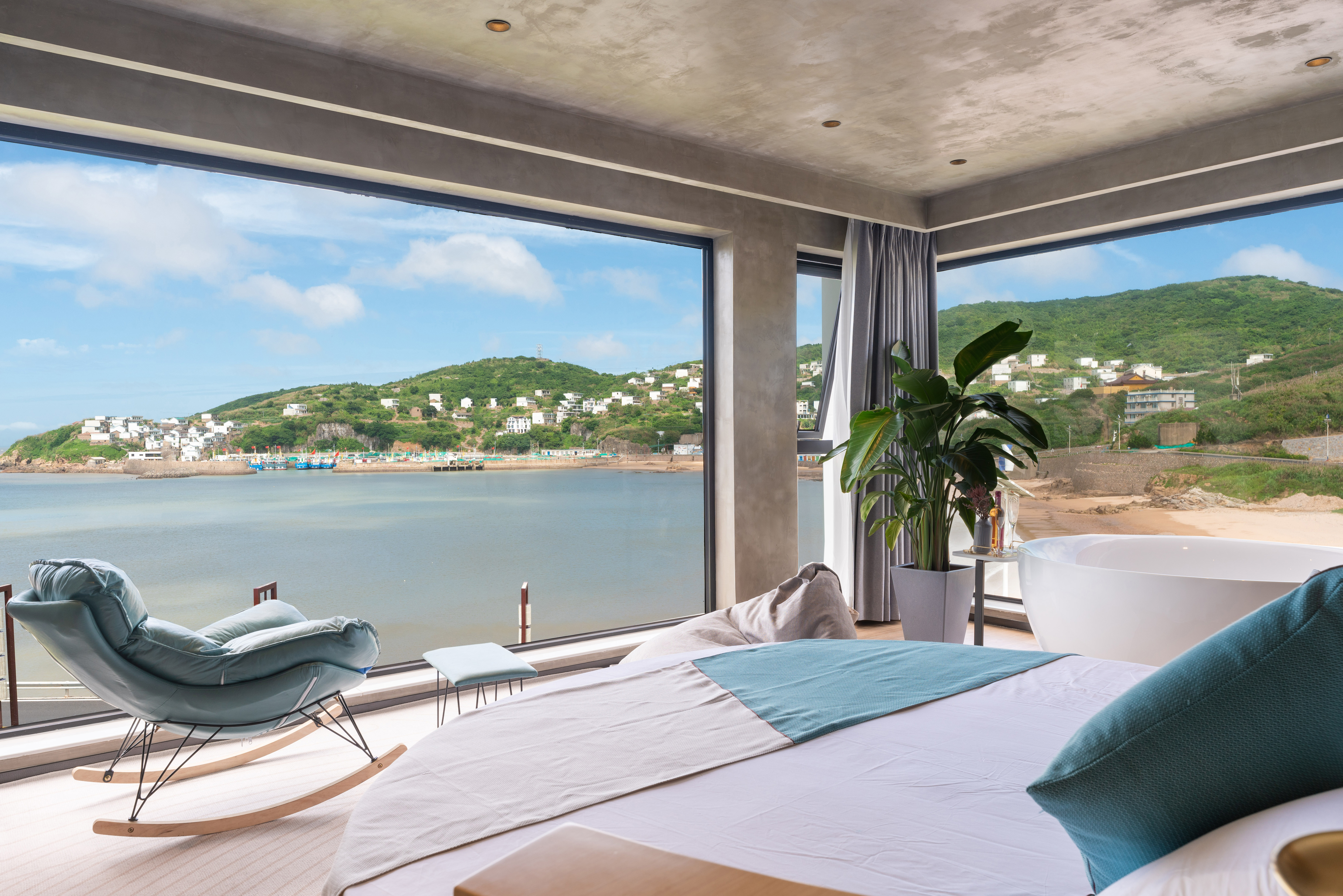 Shengsi qing yu jing house金鲳鱼·海景投影浴缸圆床房