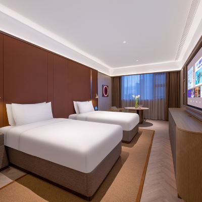 商務雙床房（小冰箱+65寸投屏電視+寬敞會客） 桔子水晶北京麗澤商務區天壇醫院飯店優惠