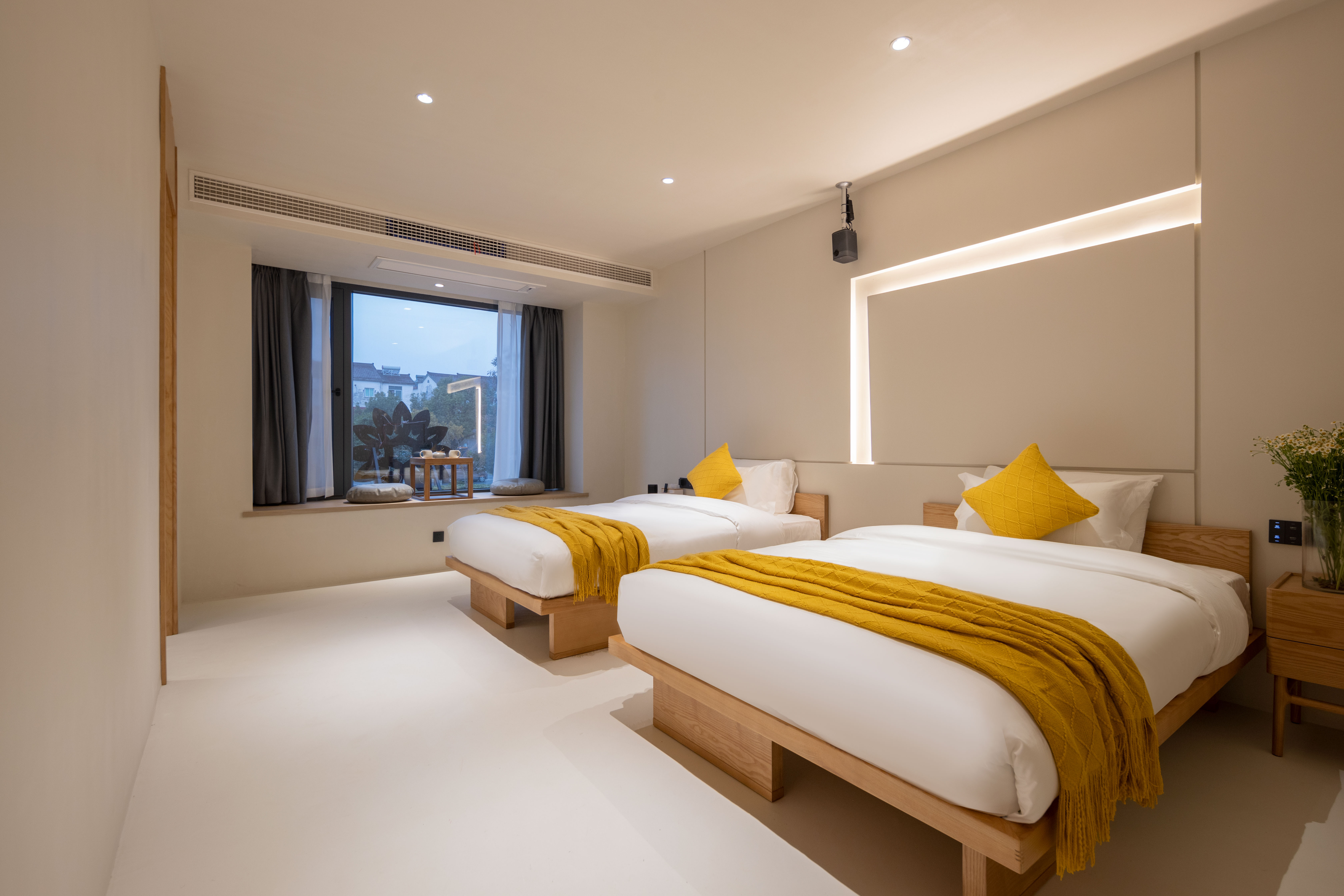 栖迟·景观双床房+巨幕投影+品茶坐榻+全屋智能客控