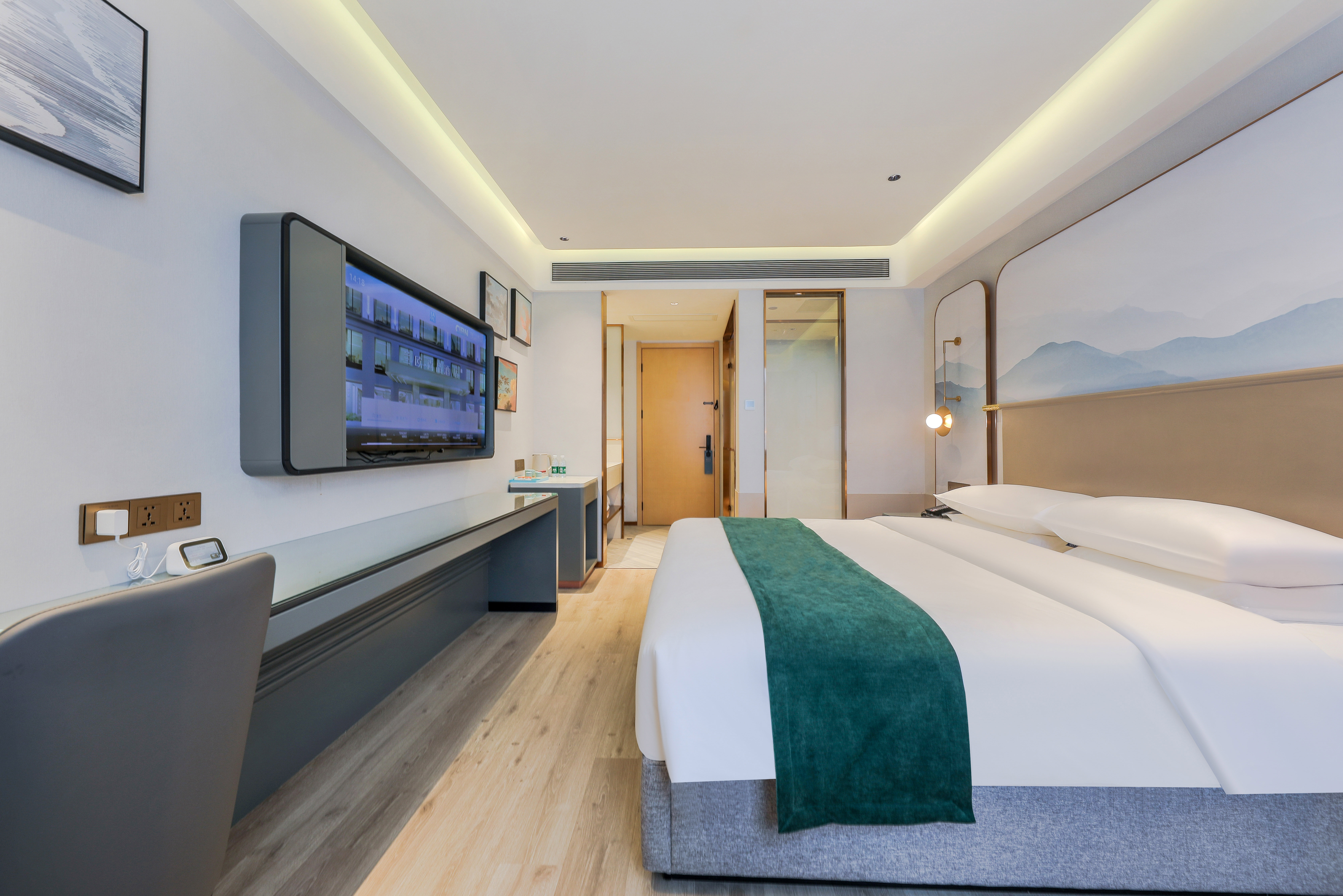 山水自然大床房（全屋智能+乳胶床垫+冰箱）