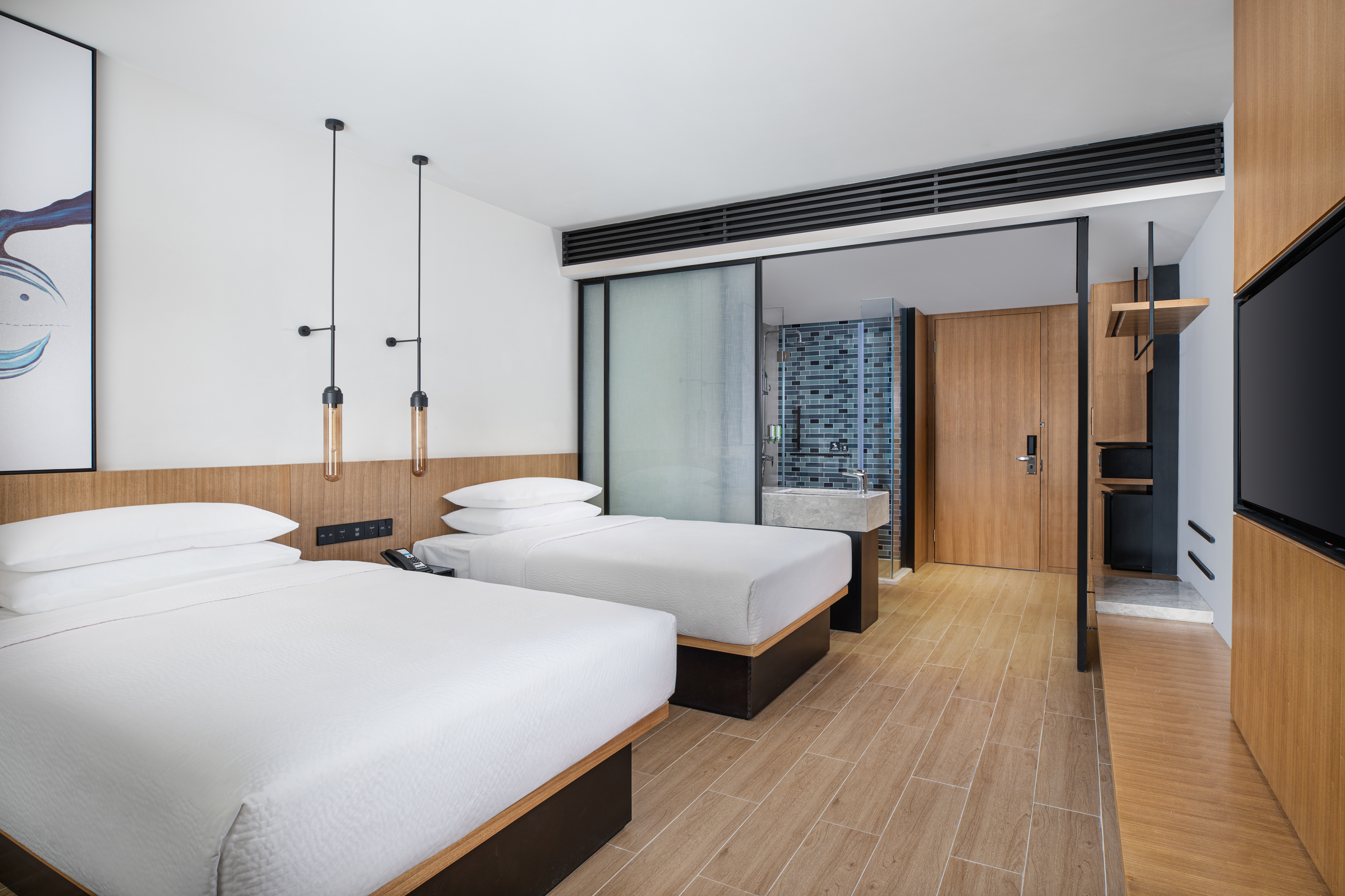 标准双床房（舒达Serta床垫、华夫格Waffle床品）