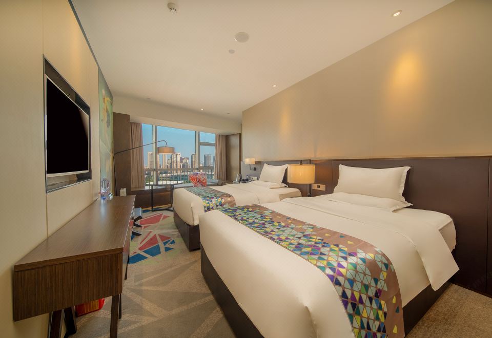 品質景觀雙床房（180°正湖景+小冰箱+電動窗簾）