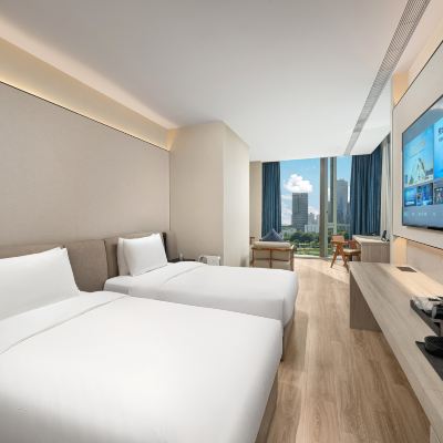 行政觀景雙床房（雙落地窗+小冰箱+小度語音智能客控） 桔子水晶深圳南山科技園飯店優惠
