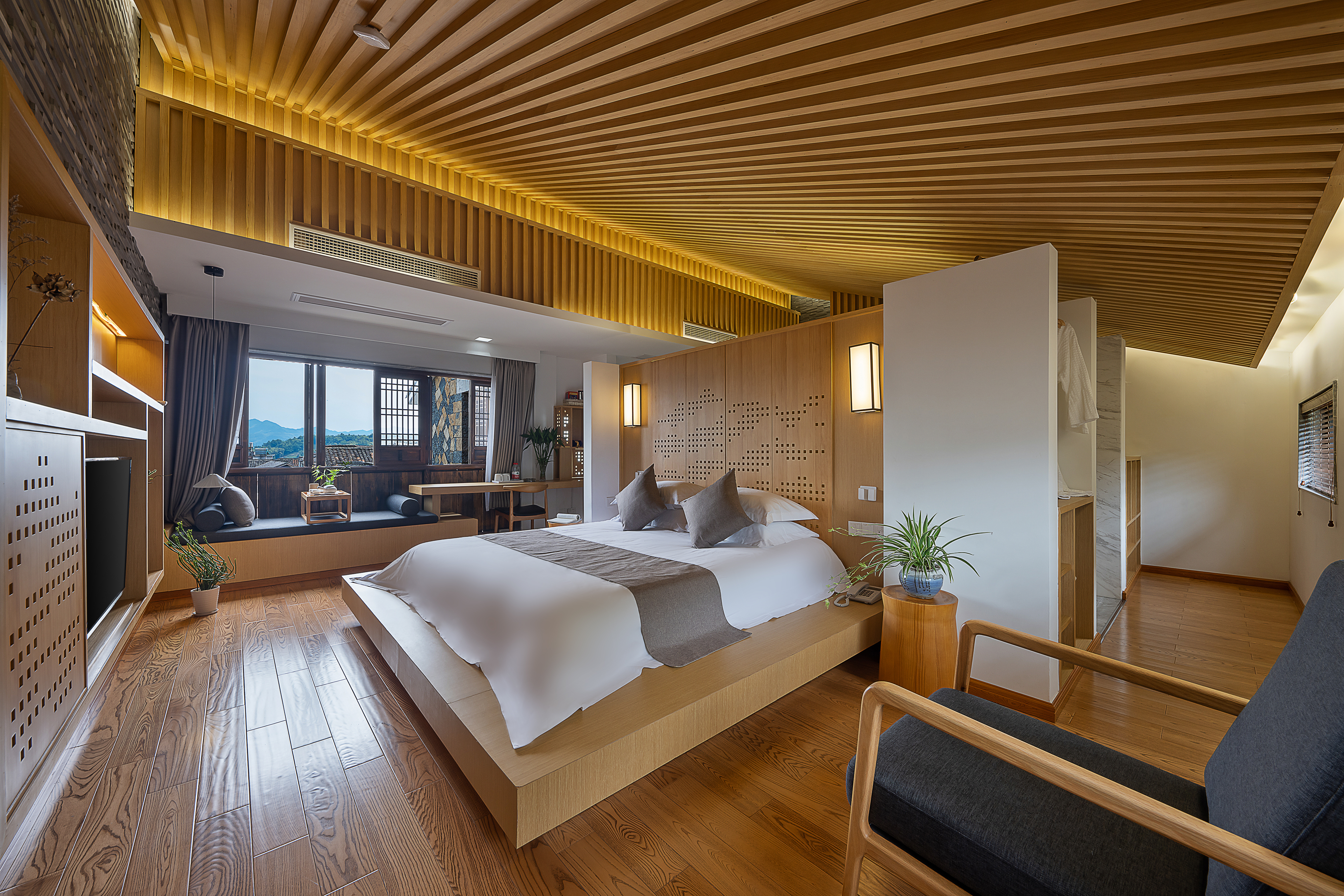 小庭远山·静谧古村大床房·按摩浴缸