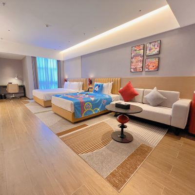 歡享家庭套房-智能客控+孩童設施+SLEEMON護脊床墊 佛山禪城華美達安可飯店（創意產業園店）優惠